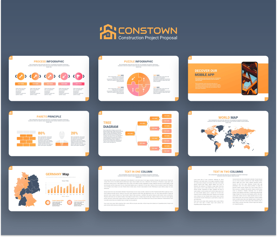 工程建筑项目施工介绍PPT模板 - 顶尖PPT