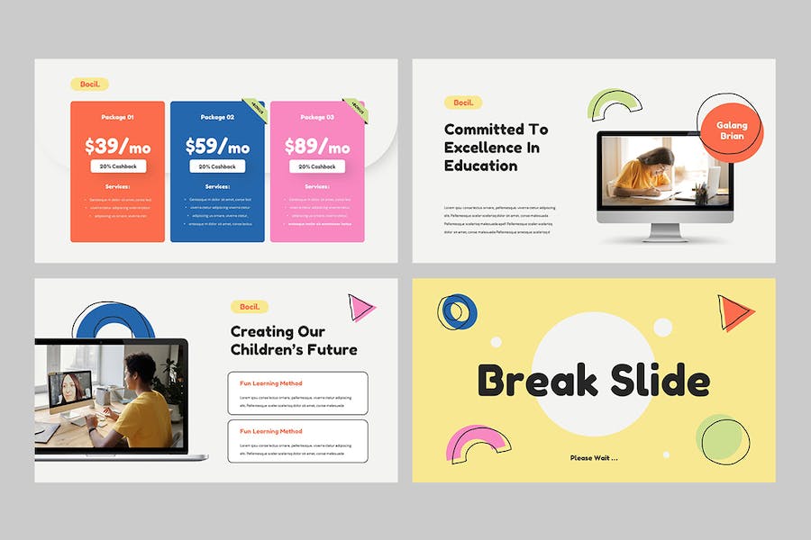 儿童教育培训课程教学活动方案Keynote模板 - 顶尖PPT