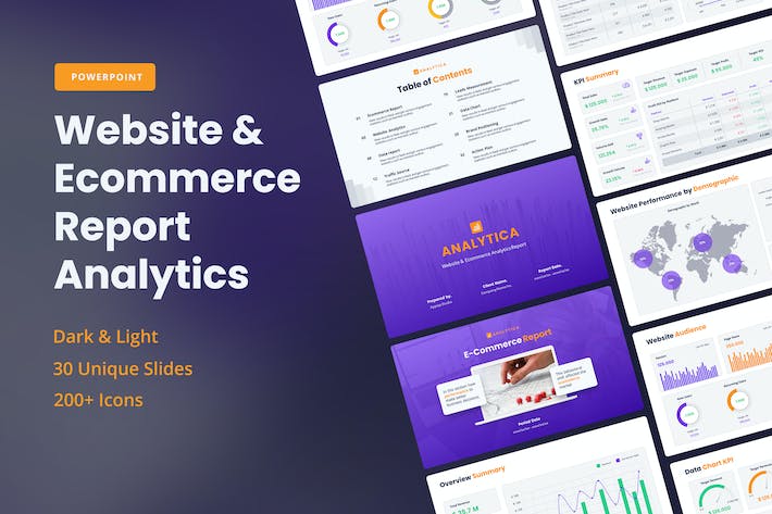 国外电子商务财务报表数据分析图表PPT模板 - 顶尖PPT