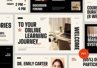 极简主义在线课程教育PPT模板 - 顶尖PPT