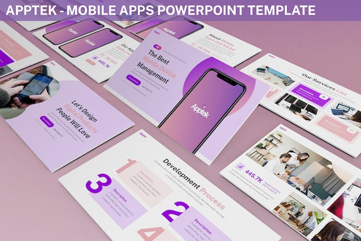 App手机应用程序展示项目合作PPT模板 - 顶尖PPT