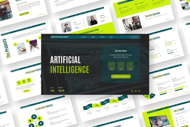 人工智能AI核心技术主题PPT模板 - 顶尖PPT