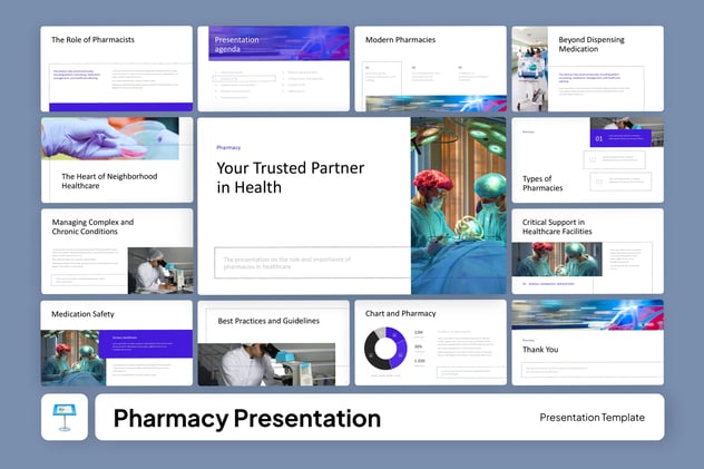 医疗药房健康服务诊疗推介讲述展示Keynote模板 - 顶尖PPT