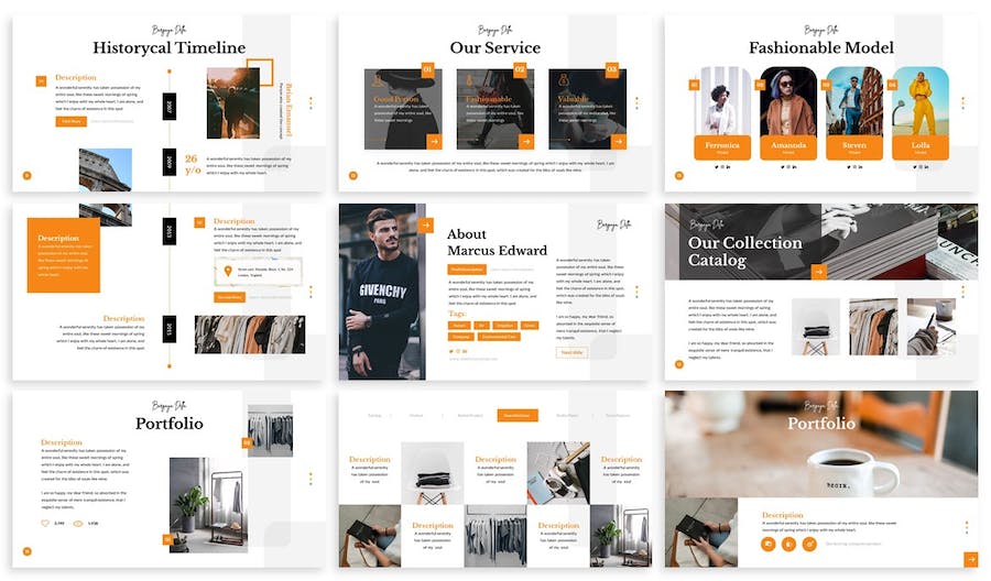 时尚服装作品集展示推介Keynote模板 - 顶尖PPT