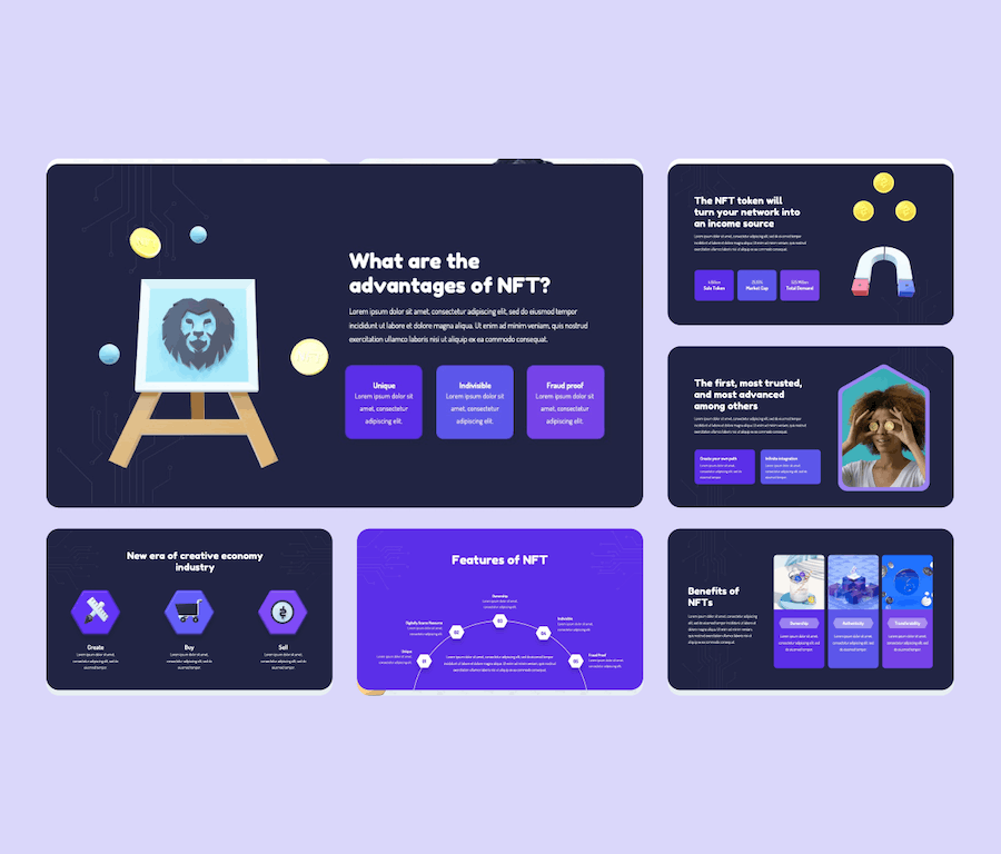 NFT主题演示欧美风PowerPoint模板 - 顶尖PPT