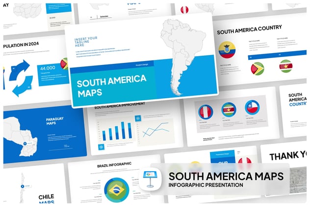 南美洲信息图形keynote模板 - 顶尖PPT