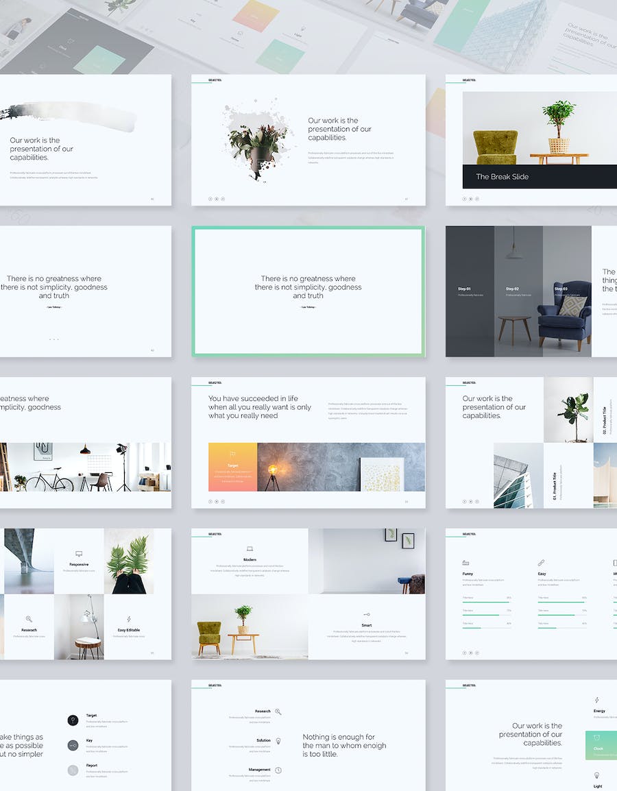 极简风格文艺唯美商务通用国外PPT模板 - 顶尖PPT