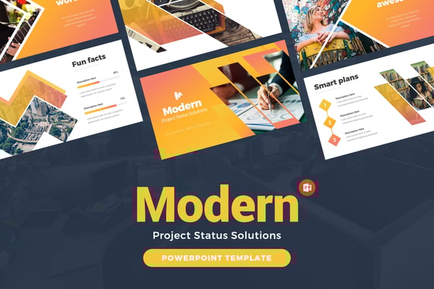 项目进展报告状态追踪信息图形方案PPT模板 - 顶尖PPT