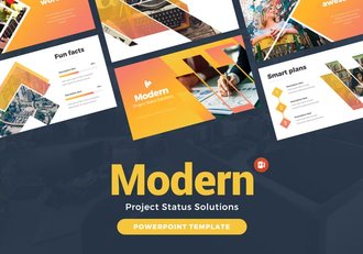 项目进展报告状态追踪信息图形方案PPT模板 - 顶尖PPT