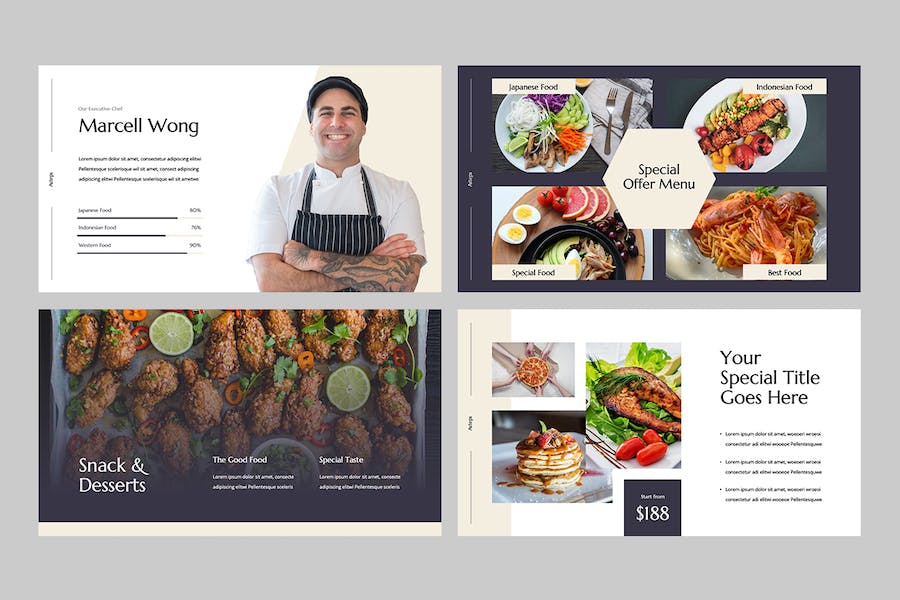 美食餐饮品牌推介讲述Keynote模板 - 顶尖PPT