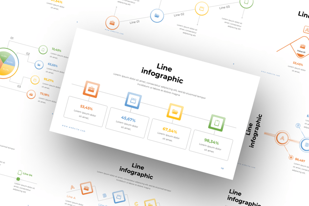 线路信息图图形PPT模板 - 顶尖PPT