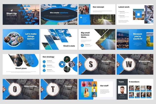 启动交互式信息图形解决方案PPT模板 - 顶尖PPT