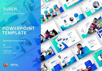 蓝色渐变色商业计划企业合作产品分析展示商务通用PPT模板 - 顶尖PPT