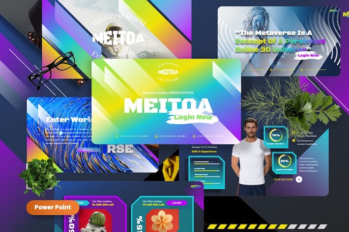 元宇宙虚拟现实技术展示PPT模板 - 顶尖PPT