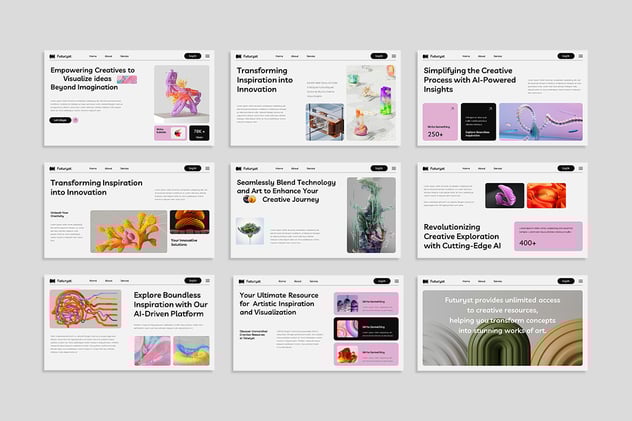 简约科技风AI人工智能PPT模板 - 顶尖PPT