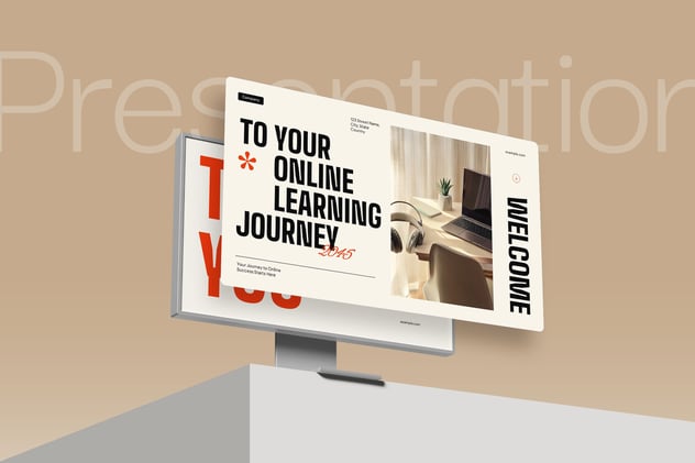 极简主义在线课程教育PPT模板 - 顶尖PPT