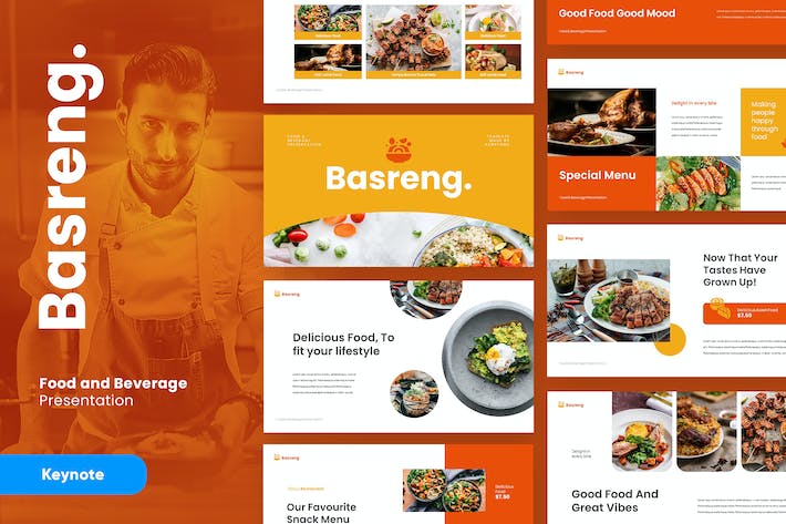 餐饮食品商业营销推广Keynote模板 - 顶尖PPT