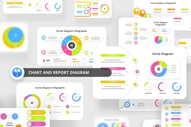 彩色精美设计环形关系步骤图形keynote模板 - 顶尖PPT