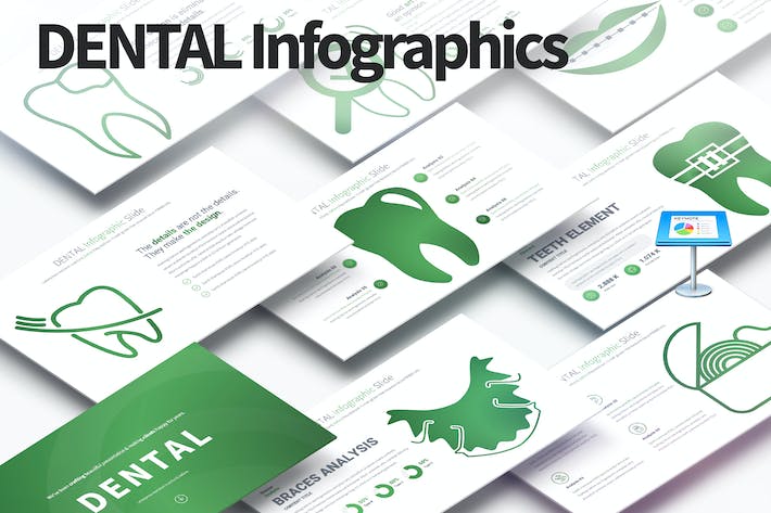 牙科主题演讲信息图表-keynote模板 - 顶尖PPT