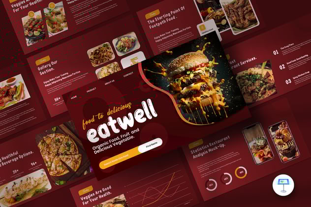 饮食健康食品相关keynote模板 - 顶尖PPT