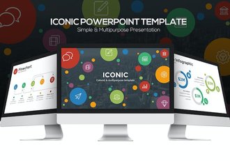 图标设计视觉展示PPT模板 - 顶尖PPT