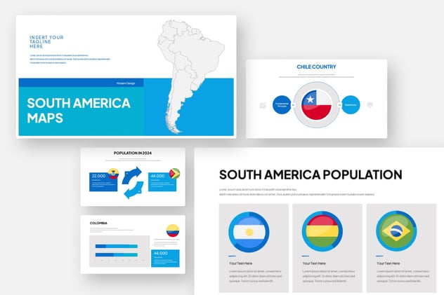 南美洲信息图形keynote模板 - 顶尖PPT