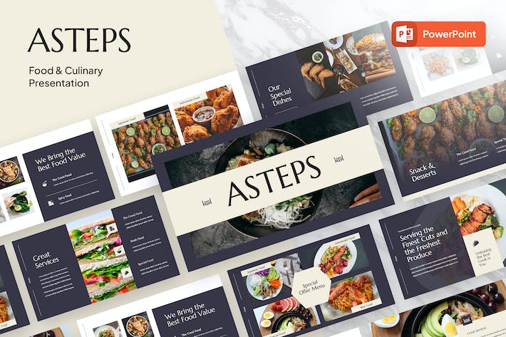 美食餐饮品牌宣传推广PPT模板 - 顶尖PPT