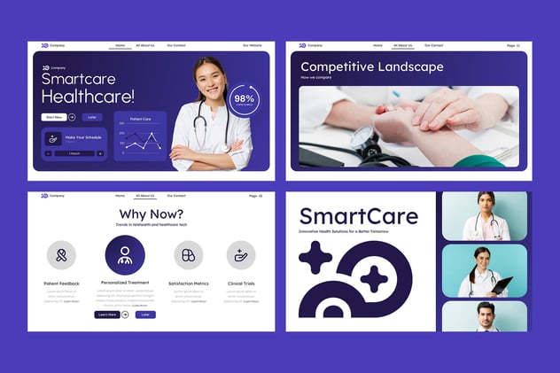 现代医疗保健机构健康管理服务PPT模板 - 顶尖PPT