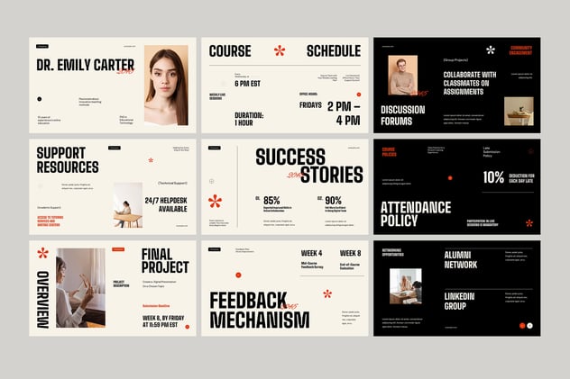 极简主义在线课程教育PPT模板 - 顶尖PPT