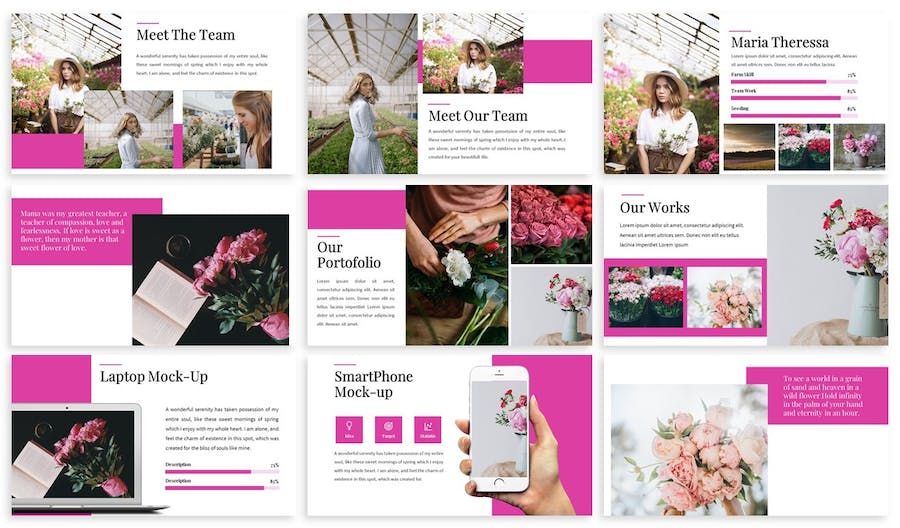 花店花卉品牌推介展示PPT模板 - 顶尖PPT