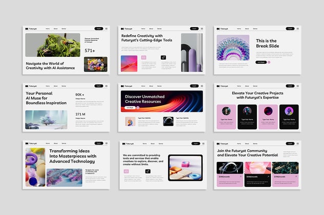 简约科技风AI人工智能PPT模板 - 顶尖PPT