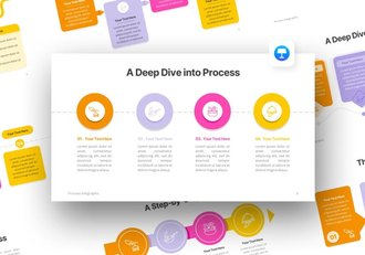 简约彩色流程信息图形keynote模板 - 顶尖PPT
