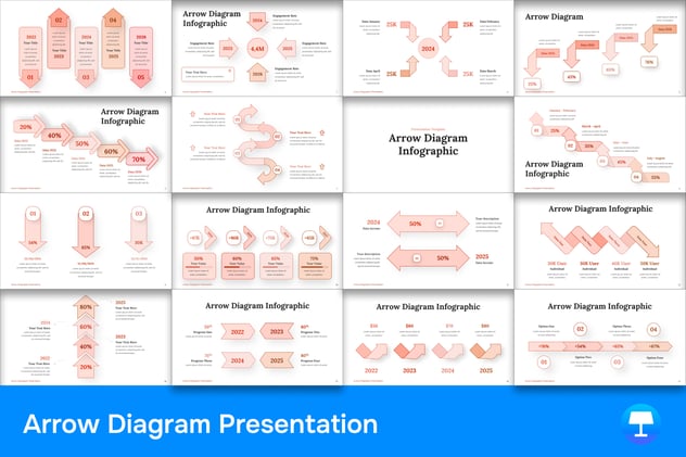 流程过程箭头图形keynote模板 - 顶尖PPT