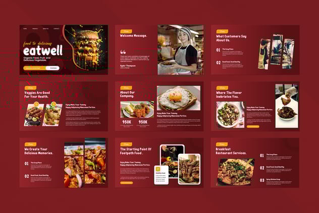 饮食健康食品相关keynote模板 - 顶尖PPT