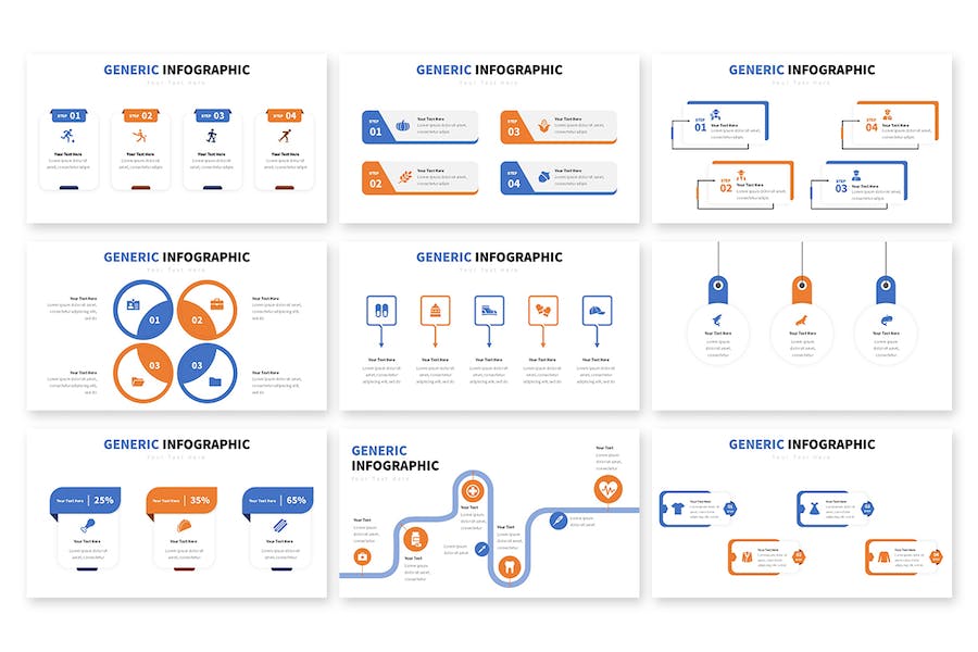 信息步骤流程图形keynote模板 - 顶尖PPT