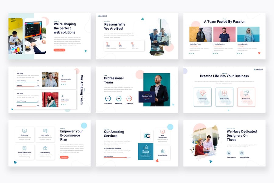 网页设计代理运营机构PPT模板 - 顶尖PPT