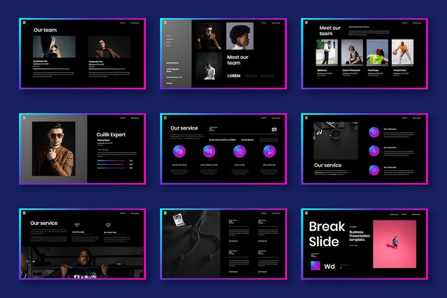 多彩图片拼贴商务Keynote模板 - 顶尖PPT