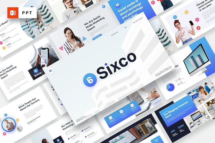 社交媒体营销PPT模板 - 顶尖PPT