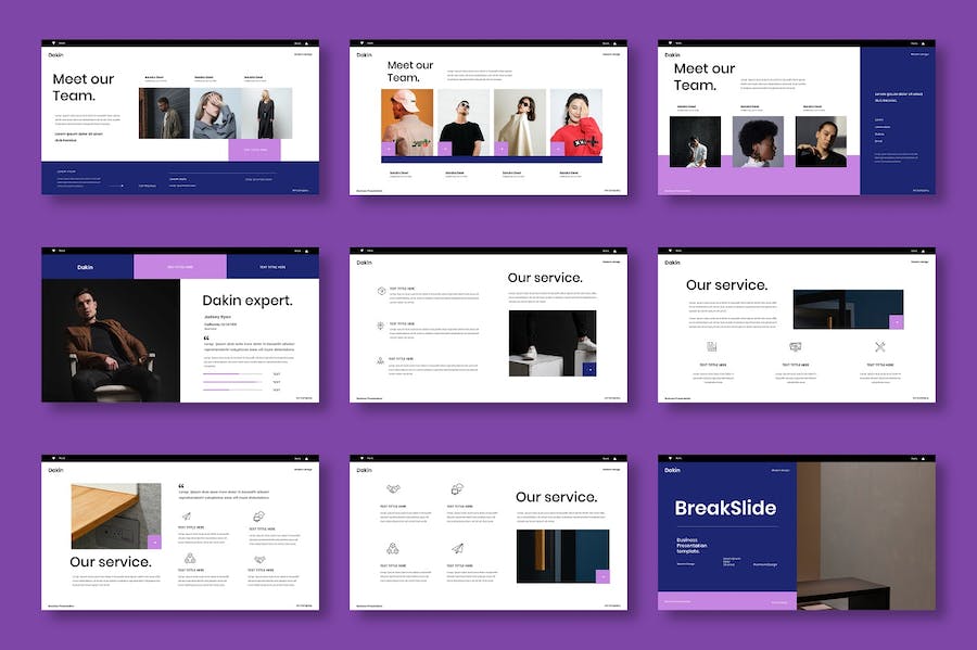 紫色时尚商务品牌推广PPT模板 - 顶尖PPT