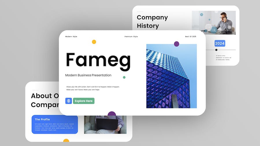 现代企业公司简介品牌推广Keynote模板 - 顶尖PPT