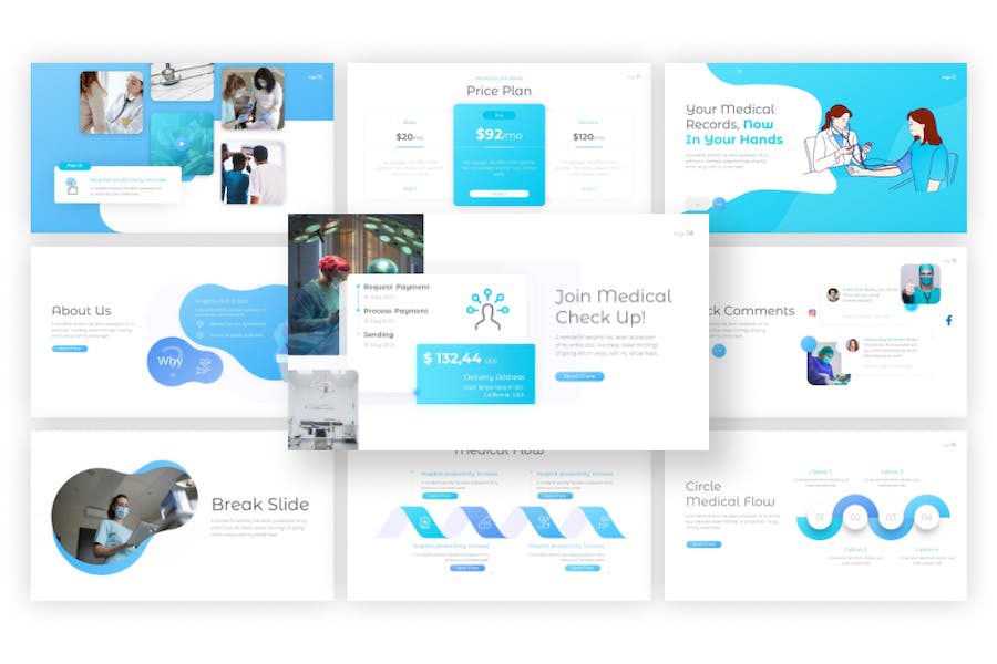 现代医学医疗研究论文答辩PPT模板 - 顶尖PPT