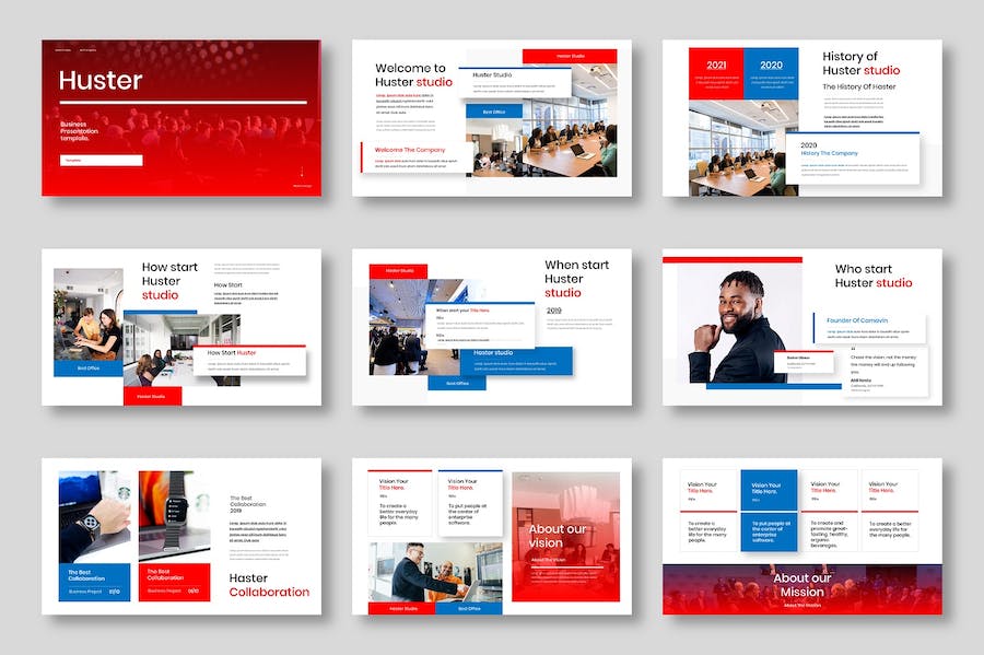 红色商务企业会议培训PPT模板 - 顶尖PPT