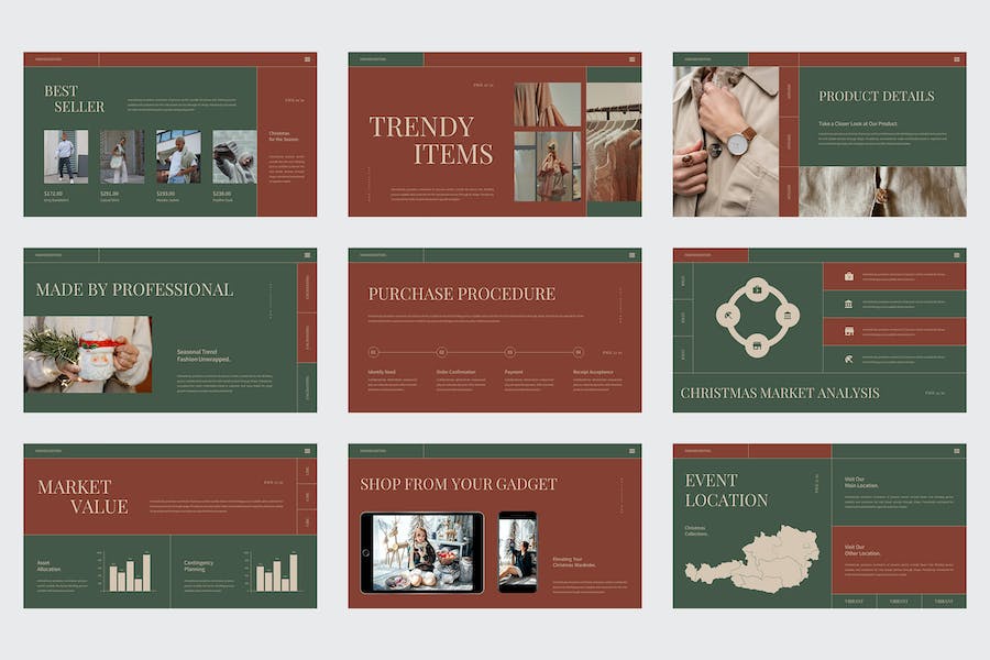 简约时尚风格圣诞节主题风格keynote模板 - 顶尖PPT