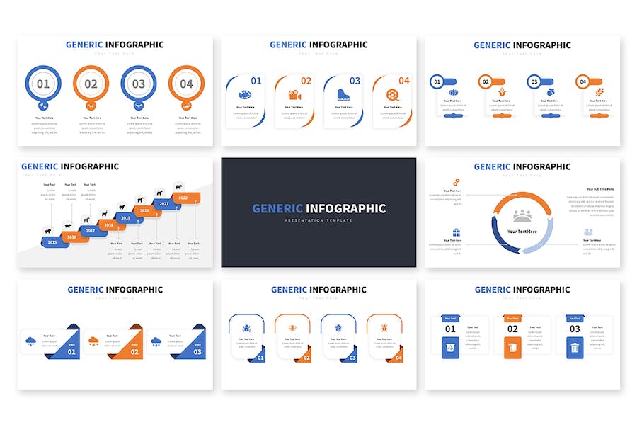 信息步骤流程图形keynote模板 - 顶尖PPT