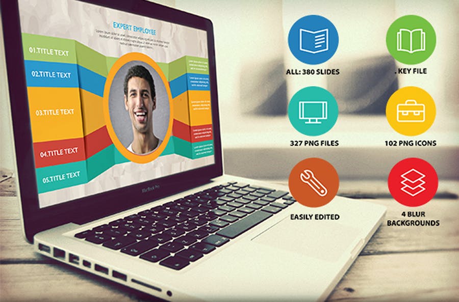 彩色商务团队介绍各种信息展示图形keynote模板 - 顶尖PPT