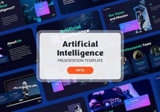 人工智能技术应用展示方案实现方案PPT模板 - 顶尖PPT