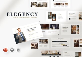 优雅室内装修风格设计PPT模板 - 顶尖PPT