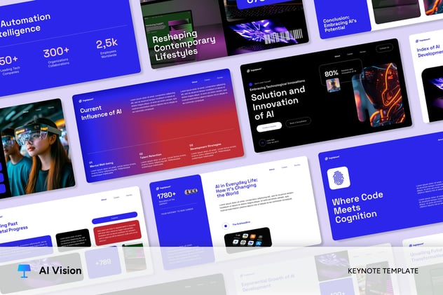 AI技术大模型发展训练keynote模板 - 顶尖PPT