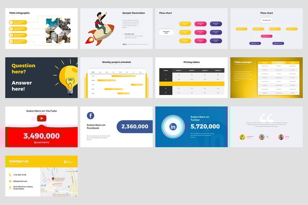 商业计划投资者提案信息图表PPT模板 - 顶尖PPT