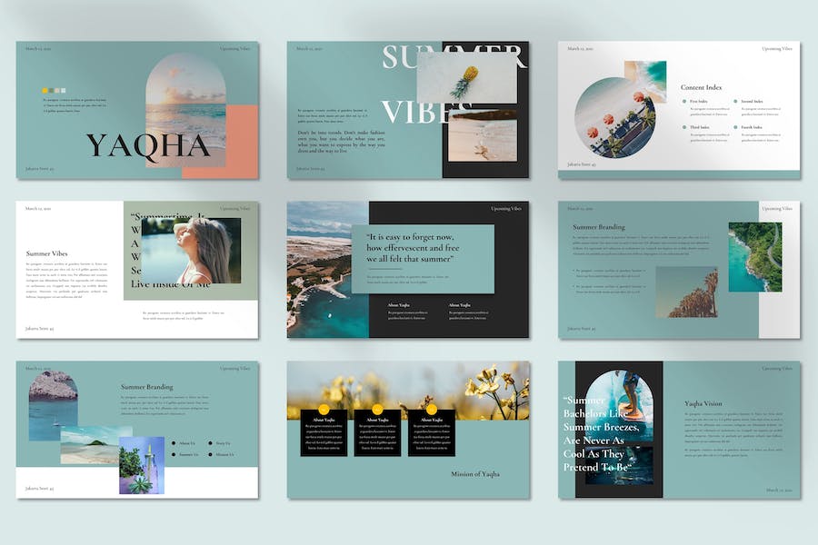 夏日美学主题演讲keynote模板 - 顶尖PPT